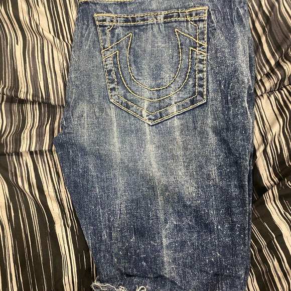 True Religion Women's Distressed Indigo Jeans - Picture 1 of 3